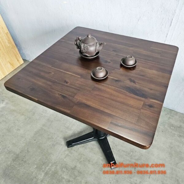 Bàn cafe mặt gỗ vuông BBG006