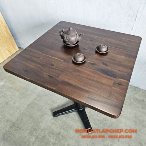 Bàn cafe mặt gỗ vuông BBG006
