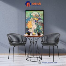 Bộ bàn ghế Verti chân sắt tối giản _ Bộ bàn ghế cafe BBG002