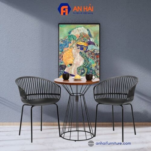 Bộ bàn ghế Verti chân sắt tối giản _ Bộ bàn ghế cafe BBG002