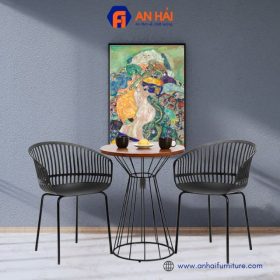 Bộ bàn ghế Verti chân sắt tối giản _ Bộ bàn ghế cafe BBG002