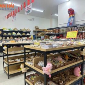 Kệ khung sắt mâm gỗ