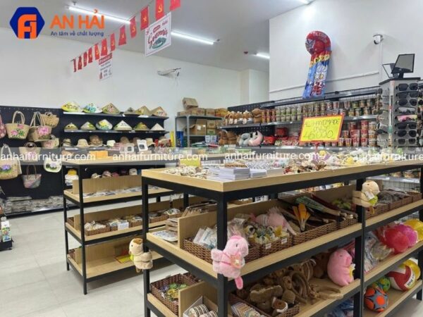 Kệ khung sắt mâm gỗ