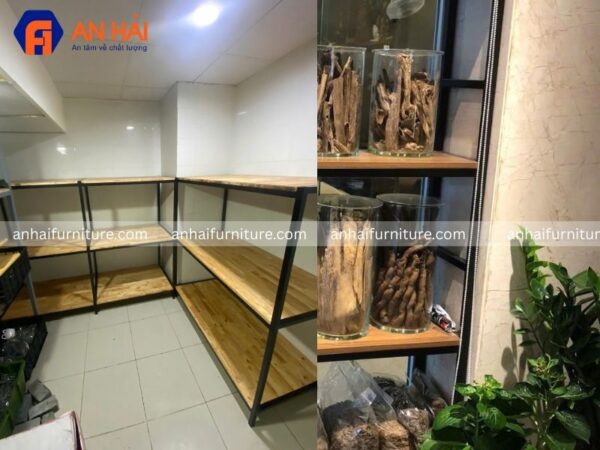 Kệ khung sắt mâm gỗ An Hải Furniture (2)
