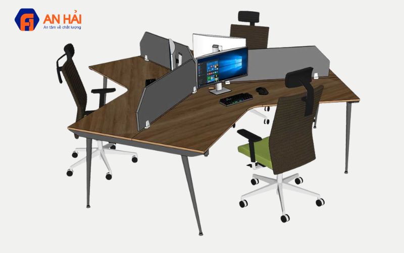 Bàn cụm module 6 người gỗ Plywood