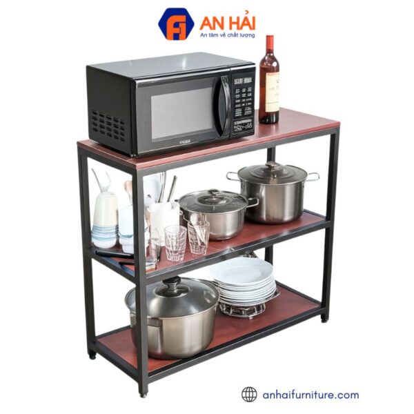 Kệ bếp NARO 3 tầng 100x40x88cm gỗ cao su KB002