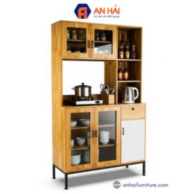 Tủ bếp đa năng REMO 100x40x160cm gỗ cao su KB003