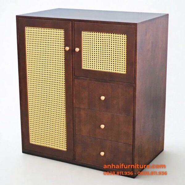 Tủ để đồ 100x60x110cm gỗ cao su KB005