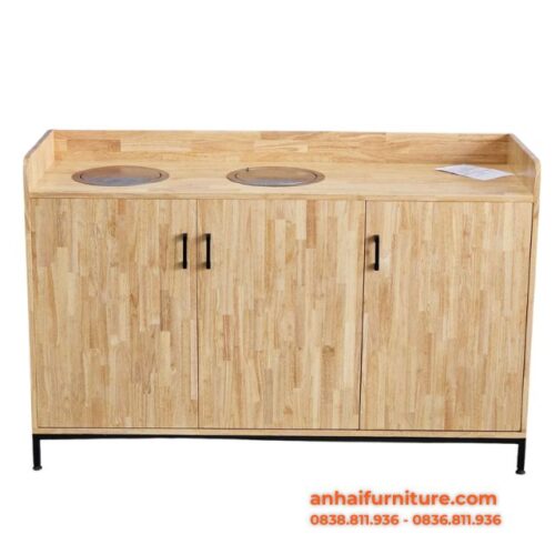 Ưu điểm nổi bật của tủ đựng rác 2 ngăn 150x50x95cm gỗ cao su