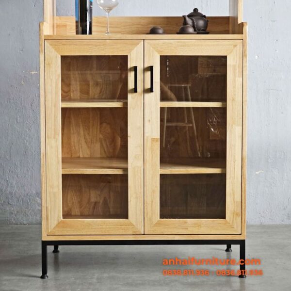 Tủ phòng ăn 80x40x172cm gỗ cao su TPA001