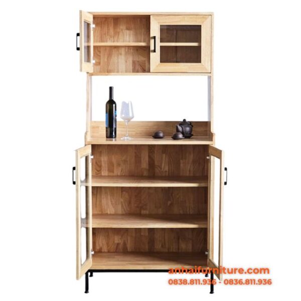 Tủ phòng ăn 80x40x172cm gỗ cao su TPA001