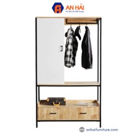 Tủ quần áo 120x50x200cm gỗ cao su TQA001