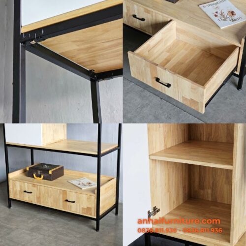 Tủ quần áo 120x50x200cm gỗ cao su TQA001