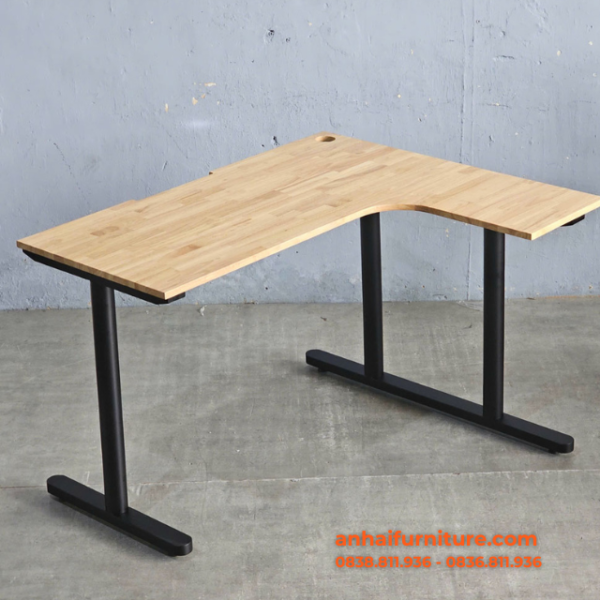 Hình ảnh thực tế Bàn làm việc chữ L 120x100cm gỗ cao su hệ TIO BLVO037