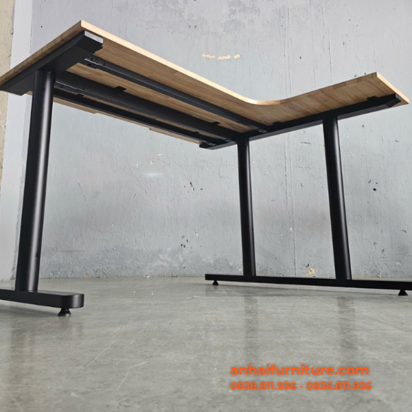 Hình ảnh thực tế Bàn làm việc chữ L 120x100cm gỗ cao su hệ TIO BLVO037
