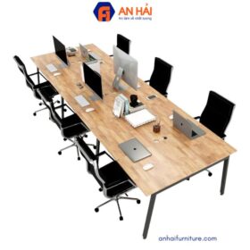 Bàn văn phòng dài cụm 6 360x120 Aton Concept chân sắt lắp ráp BLVT015