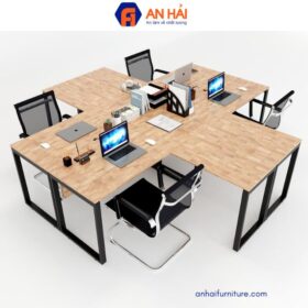 Bàn cụm 4 góc chữ L nối tiếp Rectang Concept HBRT028