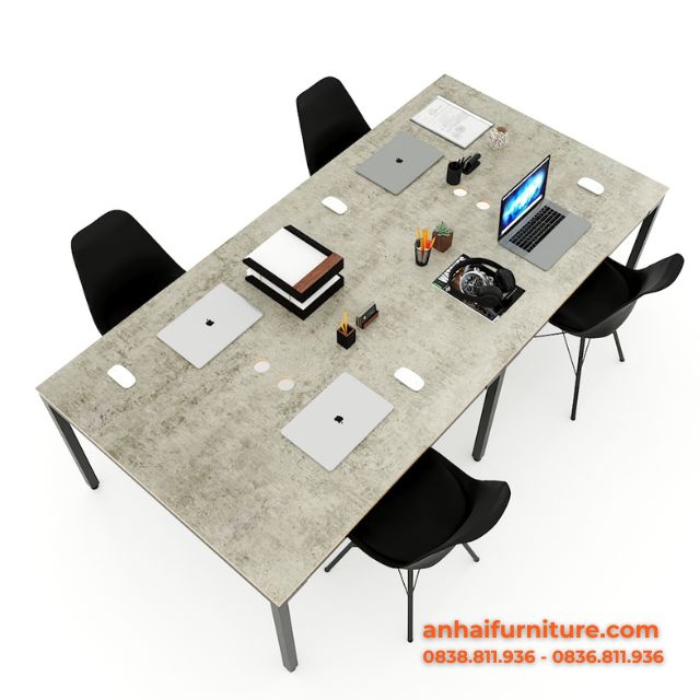 bàn cụm 4 người 240x120cm gỗ Plywood chân hệ UConcept HBUC047